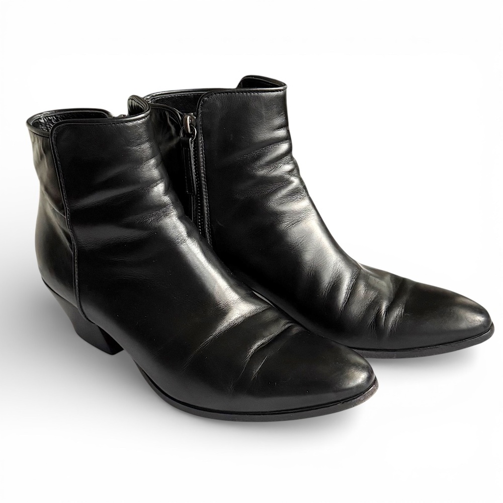 GIUSEPPE ZANOTTI Daddy 40 black leather ankle boots size 39 - Picture 5 of 16